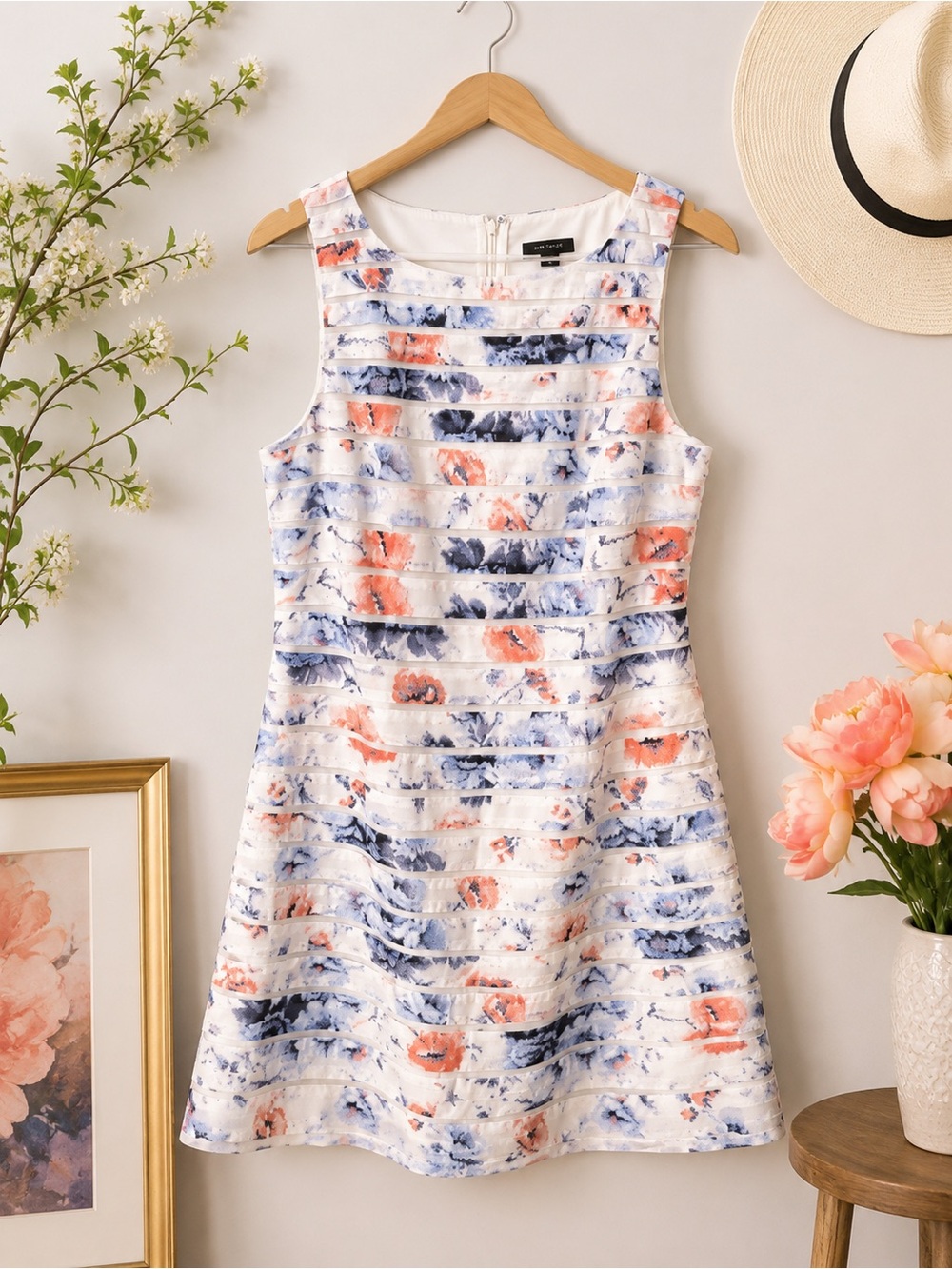 Ann Taylor Watercolor Floral Sleeveless Fit & Flare Dress Size 2